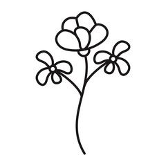 Flower cute doodle Lines Style vector illustration 