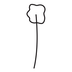 Flower cute doodle Lines Style vector illustration 