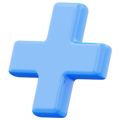 Obraz premium Plus sign cross symbol icon 3d illustration isolated on transparent background
