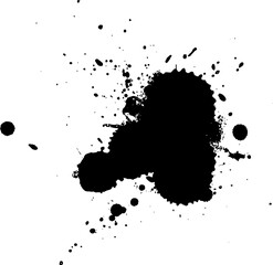 black dropped watercolor painting splatter splash in grunge graphic style