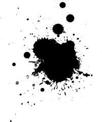 black dropped ink painting splatter splash in grunge graphic style