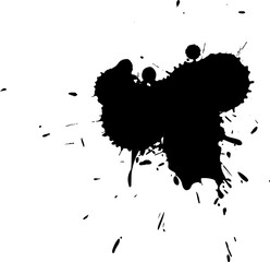 black ink splatter splash in grunge graphic style