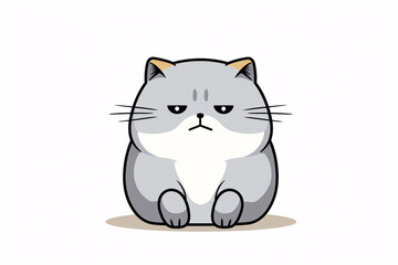 Obraz premium Cute Cat Cartoon Illustration created with Generative AI
