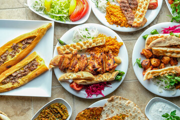 Meat dishes, pastries and Turkish appetizers