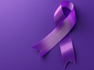 nternational Epilepsy Day. Purple ribbon on purple background. Alzheimer's disease, and world...