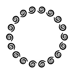 china frame, circle shape, simple vector doodle hand draw sketch