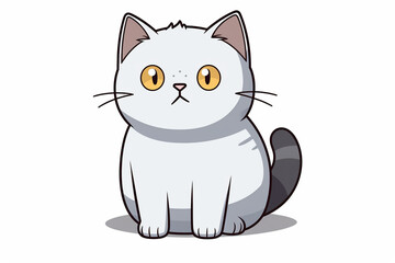 Obraz premium Cute Cat Cartoon Illustration created with Generative AI