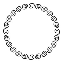 china frame, circle shape, simple vector doodle hand draw sketch