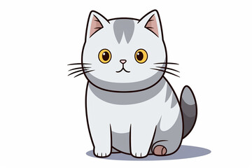 Obraz premium Cute Cat Cartoon Illustration created with Generative AI