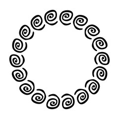 china frame, circle shape, simple vector doodle hand draw sketch