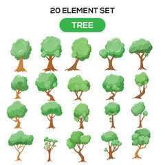 Tree theme set element illustration