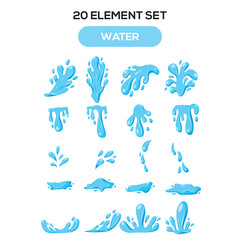 Water theme set element illustration