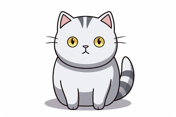 Obraz premium Cute Cat Cartoon Illustration created with Generative AI