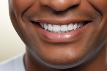 Flawless Smile. Black Mans Perfect White Teeth, Top-notch Dental Care and Cleaning