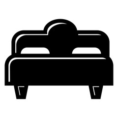 bed, simple vector symbol, set isolated on white