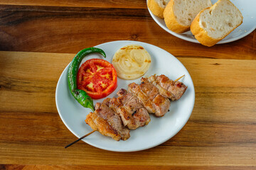 Grilled lamb dish with grilled vegetables