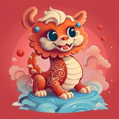 Obraz premium Chinese new year traditional dragon