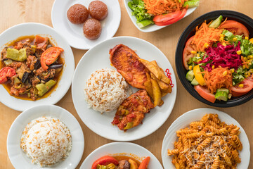 Meat dishes, pastries and Turkish appetizers