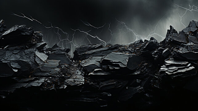 Abstract Majesty Mesmerizing Black Cliffs in Nature's Rock Symphony
