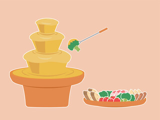 チーズフォンデュと具材のセット