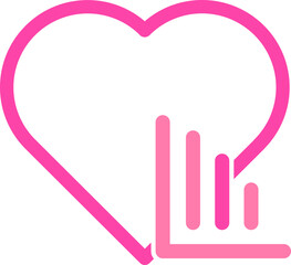 pink love icon for valentine day 