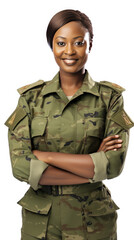 Proud Black Female Military Officer in Digital Camo