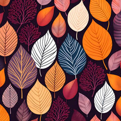 seamless pattern with leaves