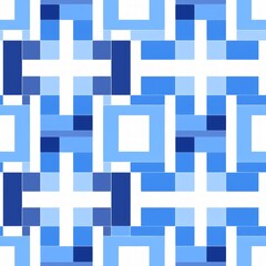 Abstract geometric pattern in shades of blue, featuring intricate shapes and seamless design