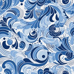 Abstract blue geometric seamless pattern   modern and stylish design for creative projects