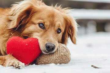 A cute dog with a heart