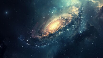 Obraz na płótnie Canvas spiral galaxy and stars. Panorama milky way galaxy. Space dark background.