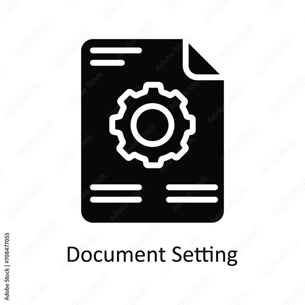 Poster document setting vector solid icon design illustration. business and management symbol on white back