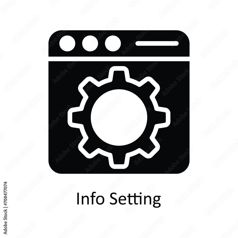 Poster info setting vector solid icon design illustration. business and management symbol on white backgrou