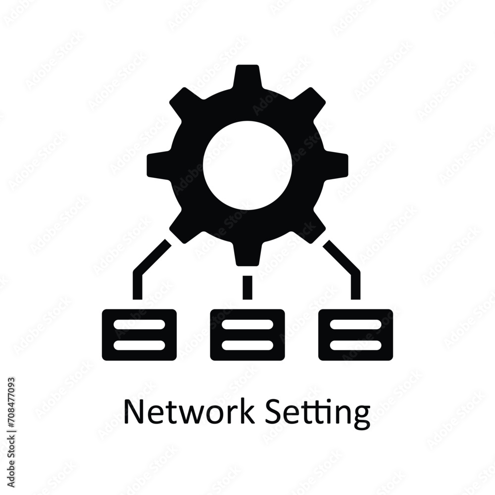 Poster network setting vector solid icon design illustration. business and management symbol on white backg