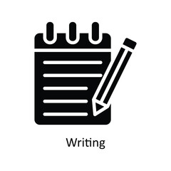 Writing vector  Solid  Icon Design illustration. Business And Management Symbol on White background EPS 10 File
