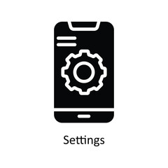 Settings vector  Solid  Icon Design illustration. Business And Management Symbol on White background EPS 10 File