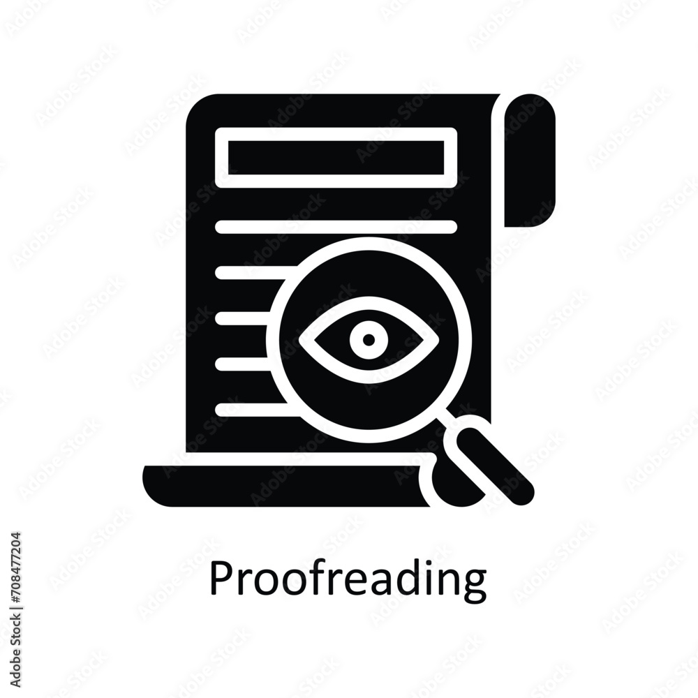 Poster proofreading vector solid icon design illustration. business and management symbol on white backgrou