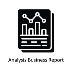 Analysis Business Report vector  Solid  Icon Design illustration. Business And Management Symbol on White background EPS 10 File