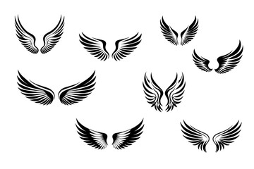 Fototapeta na wymiar collection of wings vector illustration design