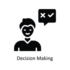 Decision Making vector  Solid  Icon Design illustration. Business And Management Symbol on White background EPS 10 File