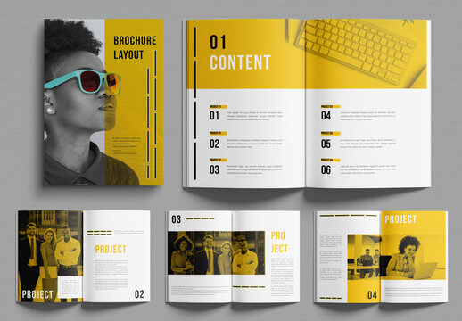 Brochure Layout with Yellow Accents