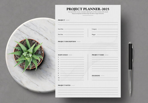 Project Planner Template Design