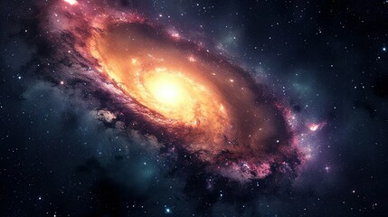 Obraz premium spiral galaxy and stars. Panorama milky way galaxy. Space dark background.