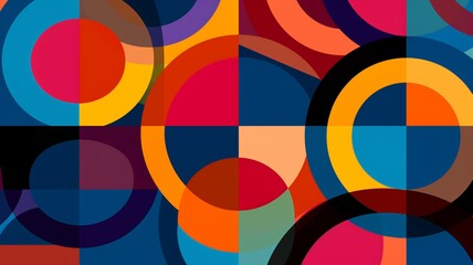 Geometric pattern with overlapping circles Ai generated art