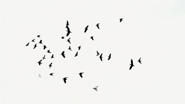 flock of birds flying sill