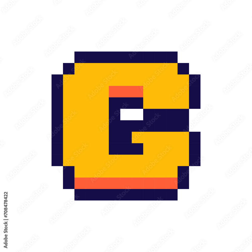 Poster pixel 3d retro arcade game style font and video computer game 8 bit letter flat illustration.