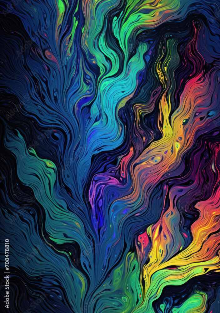 Aufkleber an abstract background with a vibrant flame-like pattern, featuring dynamic colors and fluid shapes.
