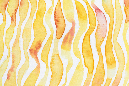 Bright yellow watercolor abstract on white background