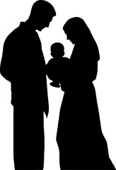 vector silhouette of romantic muslim couple. AI generated illustration.