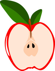 a green apple with leaves